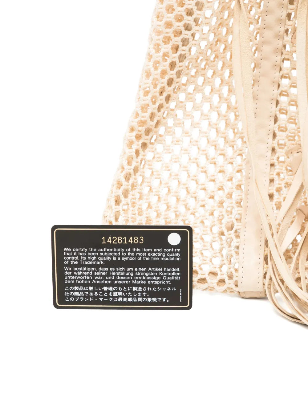 Resort 2011 Fringe Crochet Woven Mesh Large Leather Tote