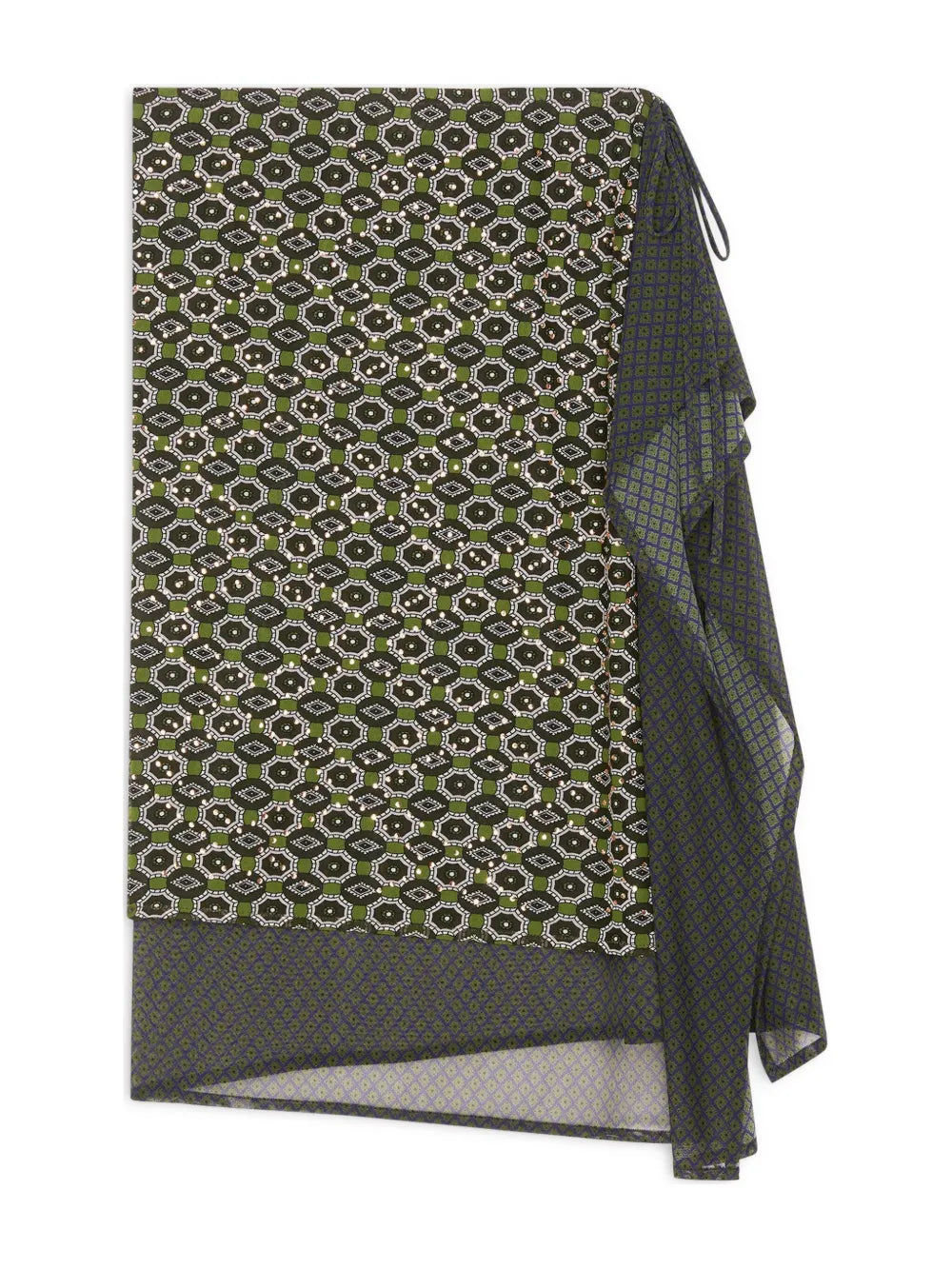 geometric-pattern midi skirt