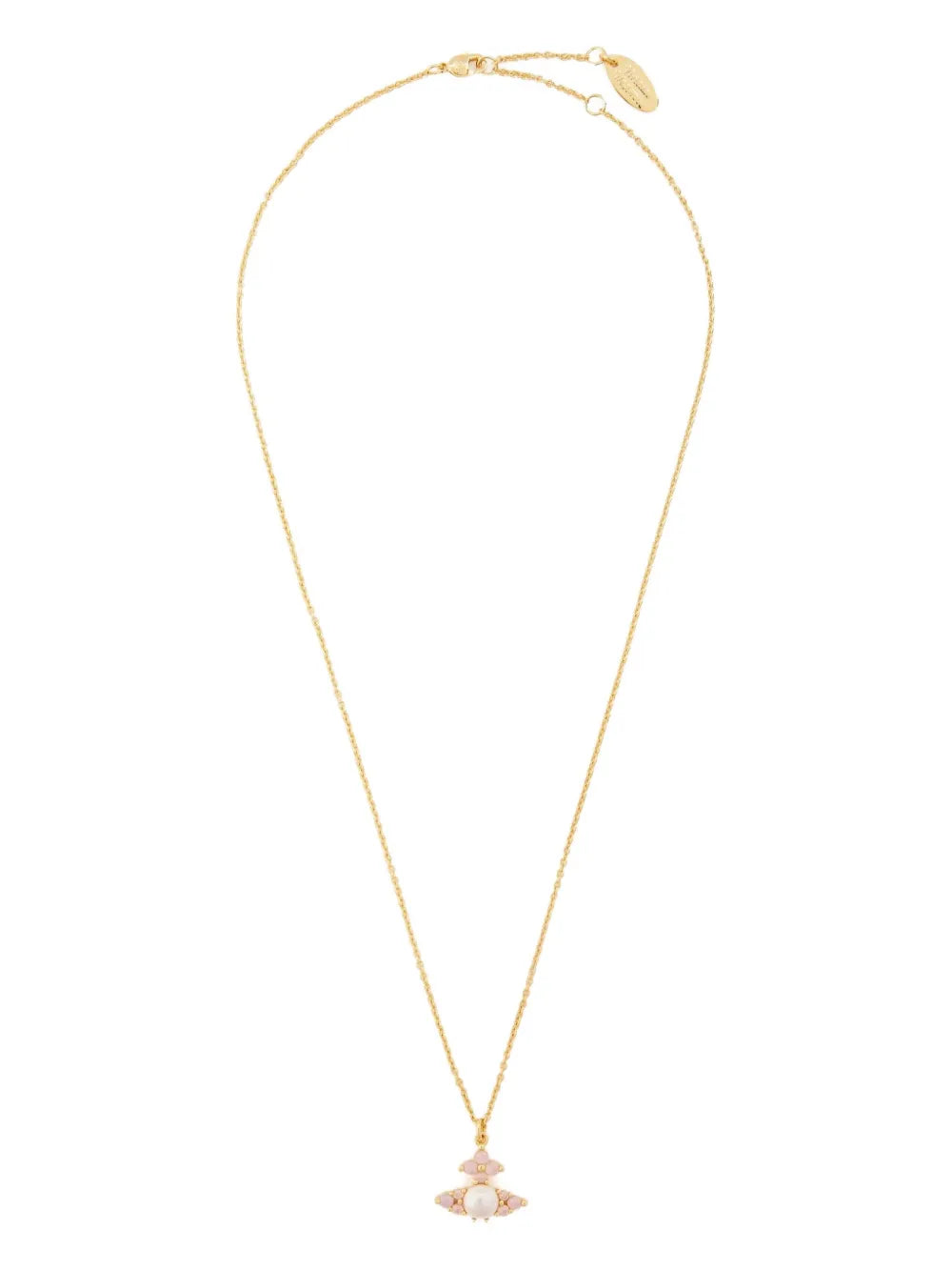 Orb-pearl flower necklace