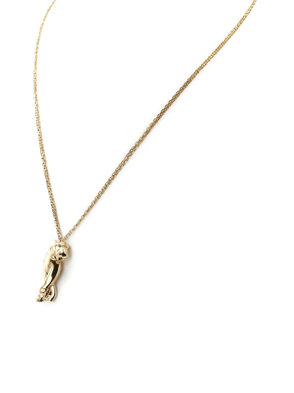 2010s yellow gold Panthère onyx and tsavorite necklace