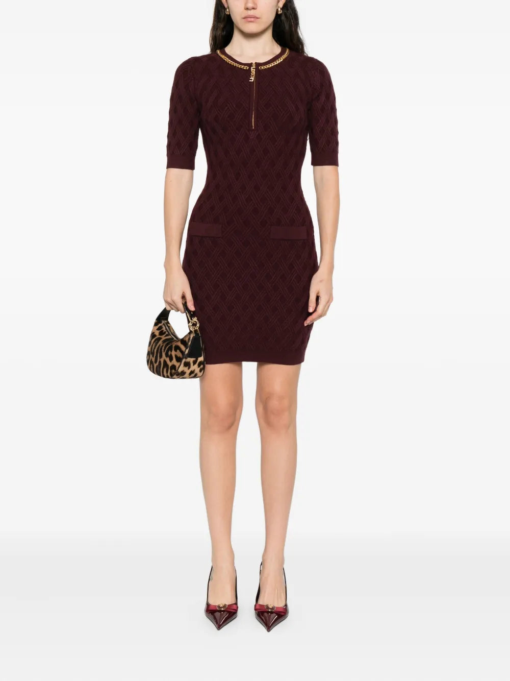 chain-embellished mini dress