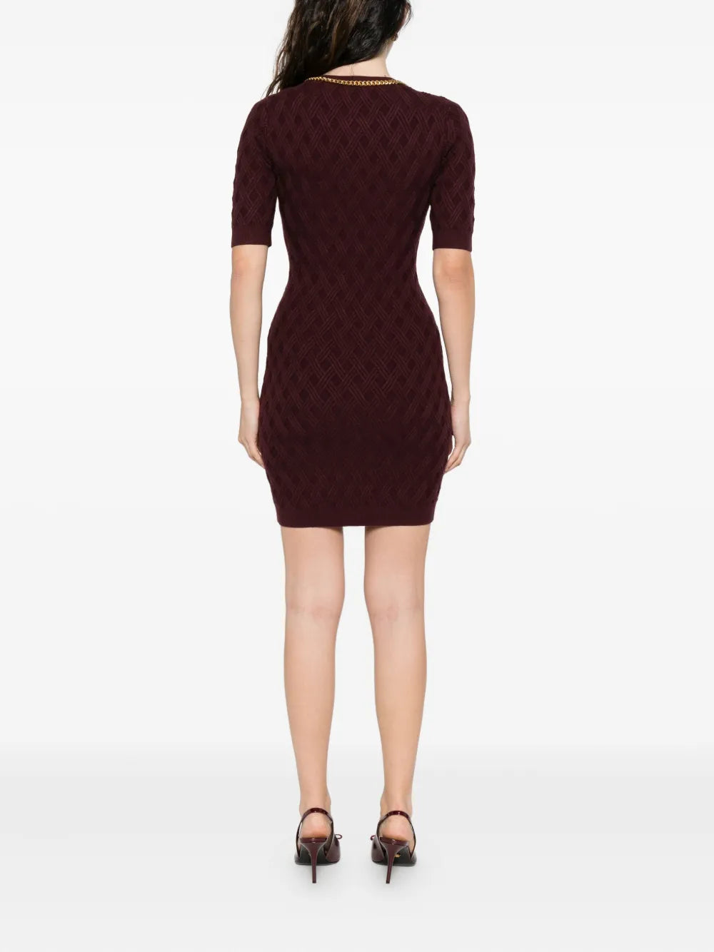 chain-embellished mini dress