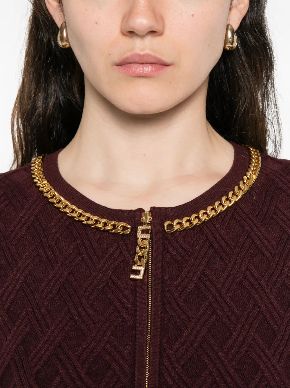 chain-embellished mini dress