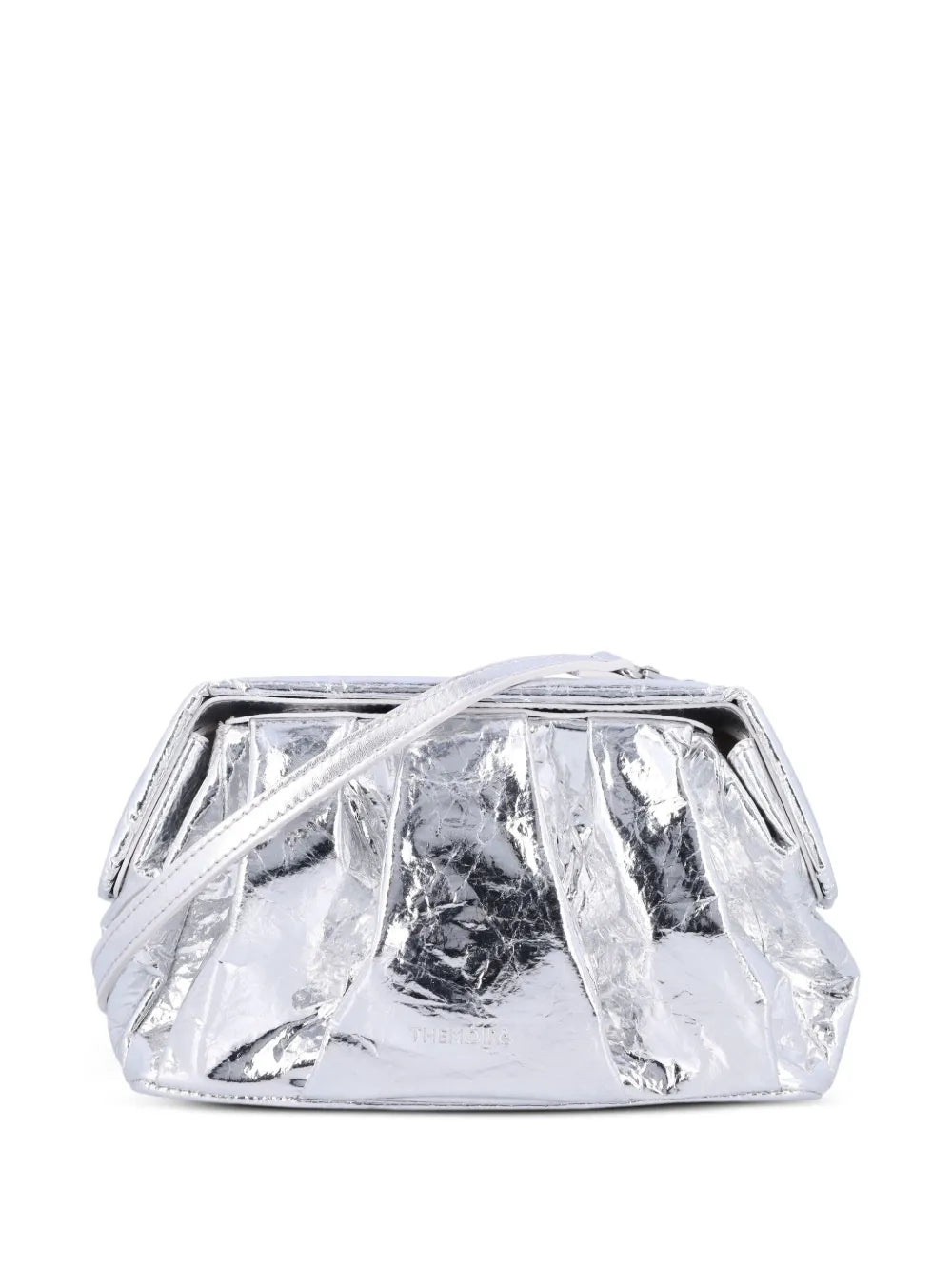 Afrodite pleated metallic-effect clutch bag