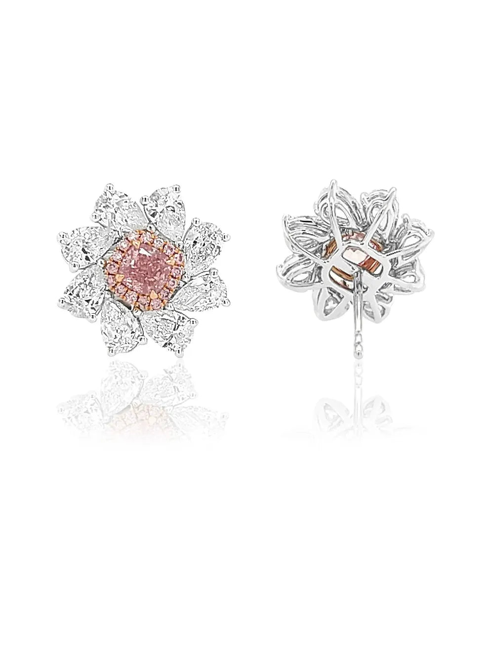 18K white and rose gold diamond earrings