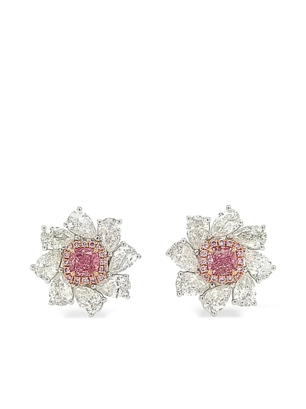 18K white and rose gold diamond earrings