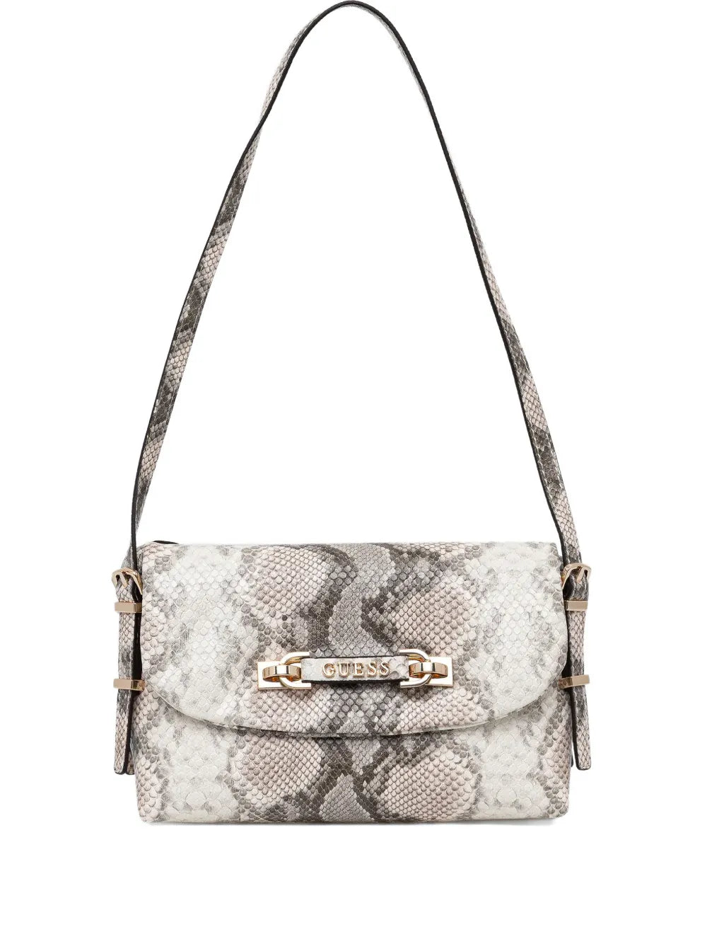 snakeskin-effect chain satchel bag