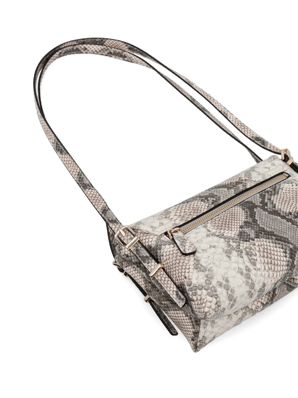 snakeskin-effect chain satchel bag