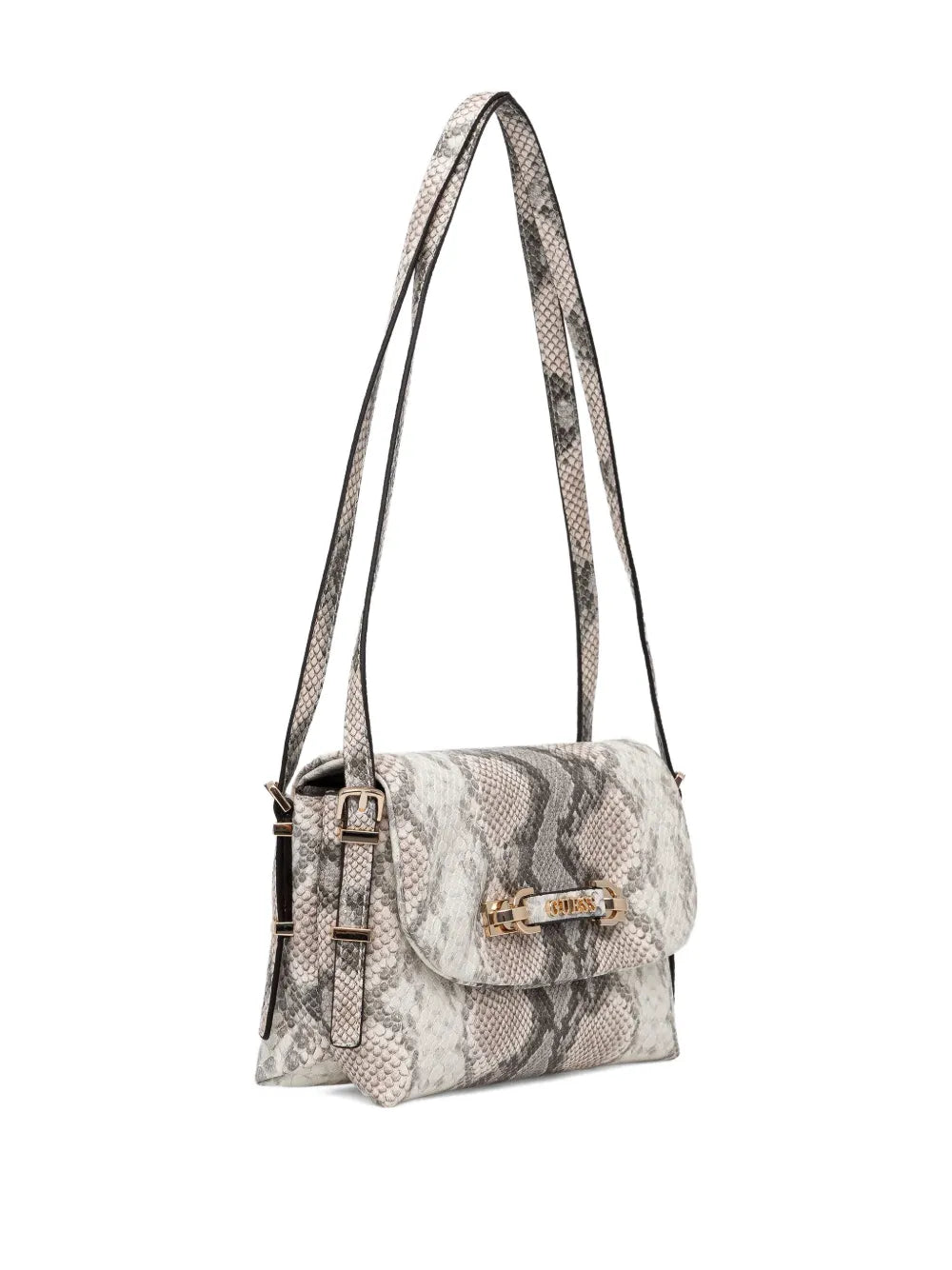 snakeskin-effect chain satchel bag