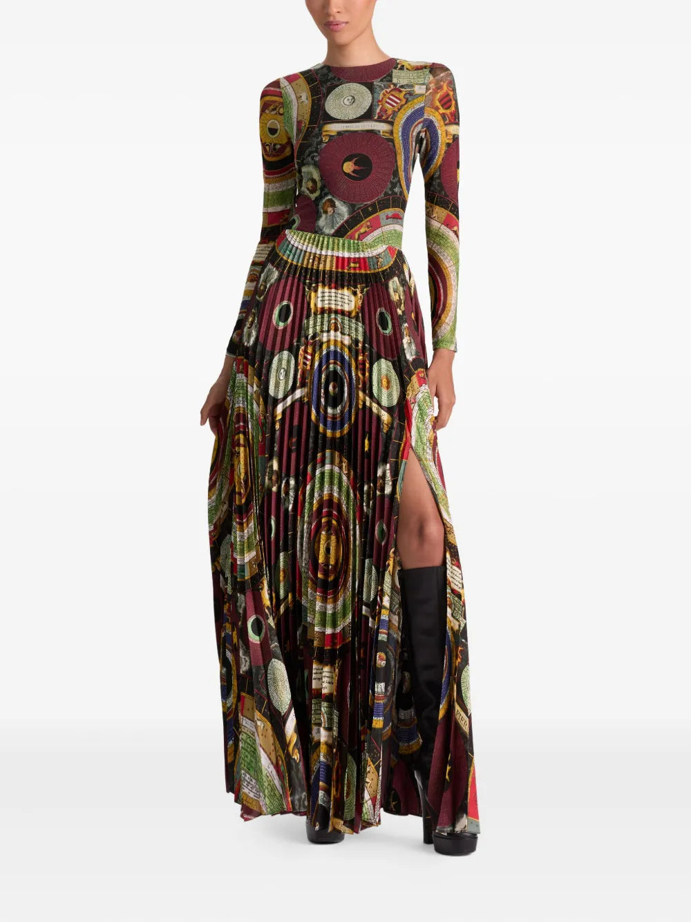 Ivey sunburst-pleated maxi dress