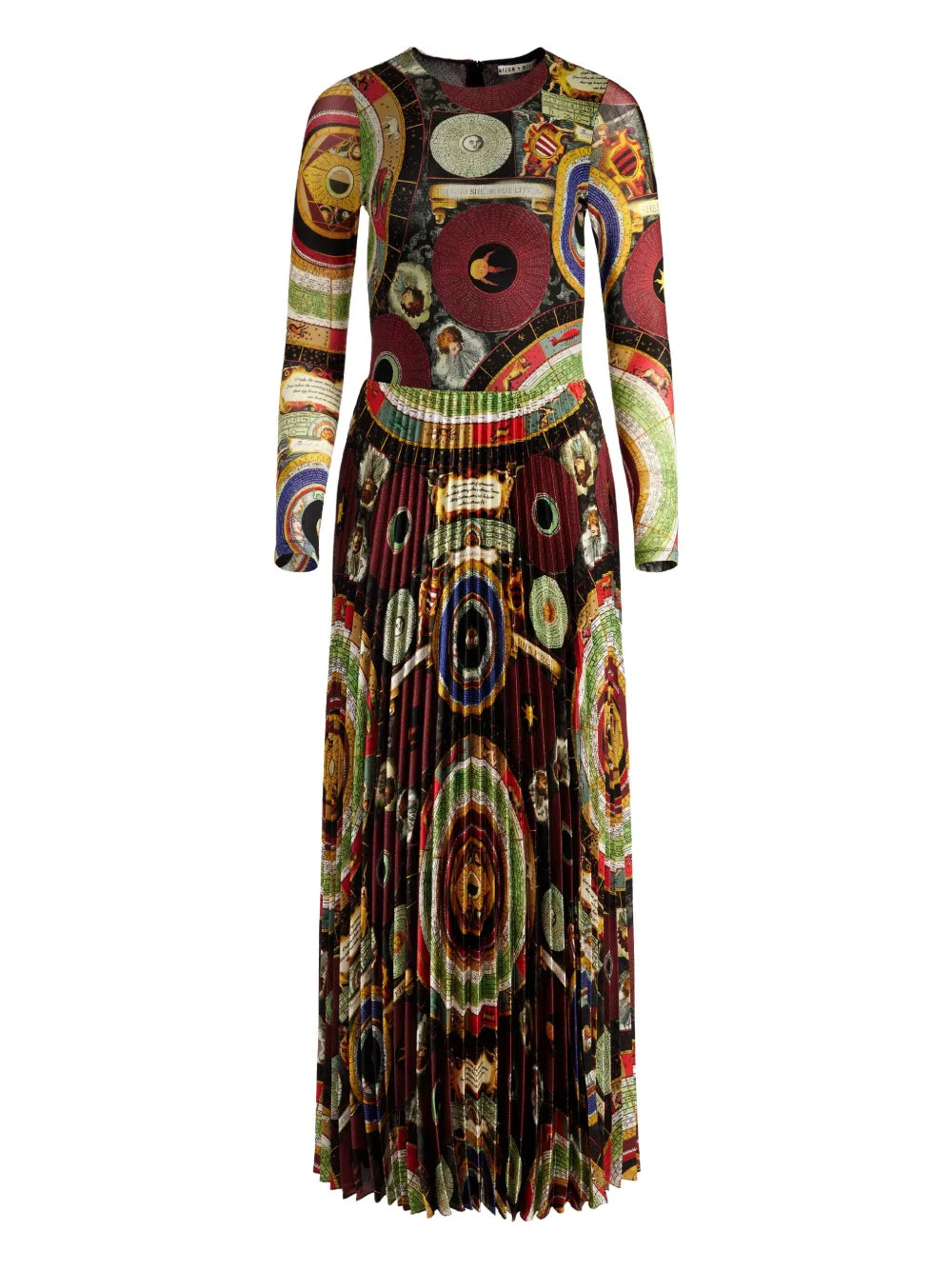 Ivey sunburst-pleated maxi dress