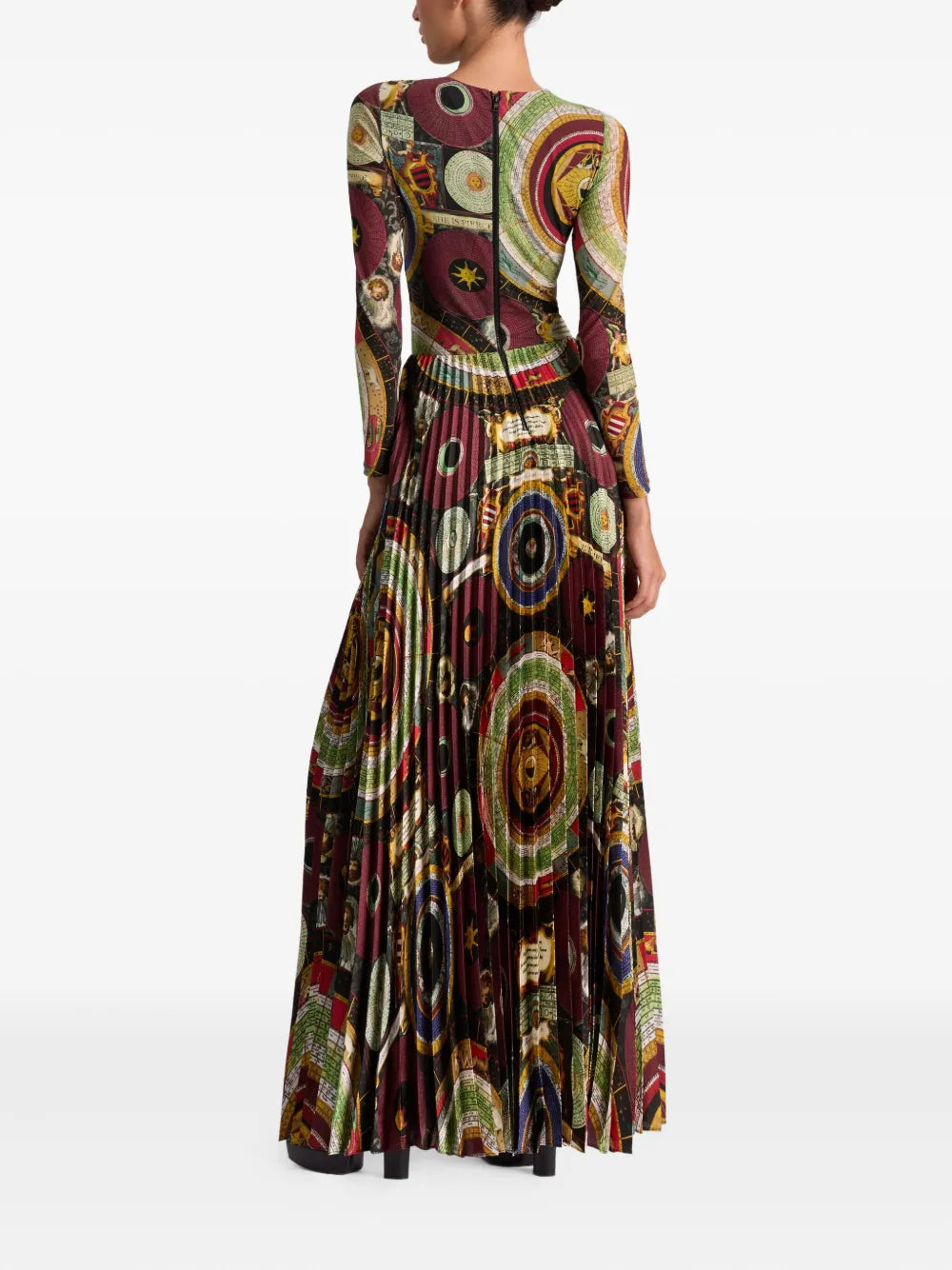 Ivey sunburst-pleated maxi dress