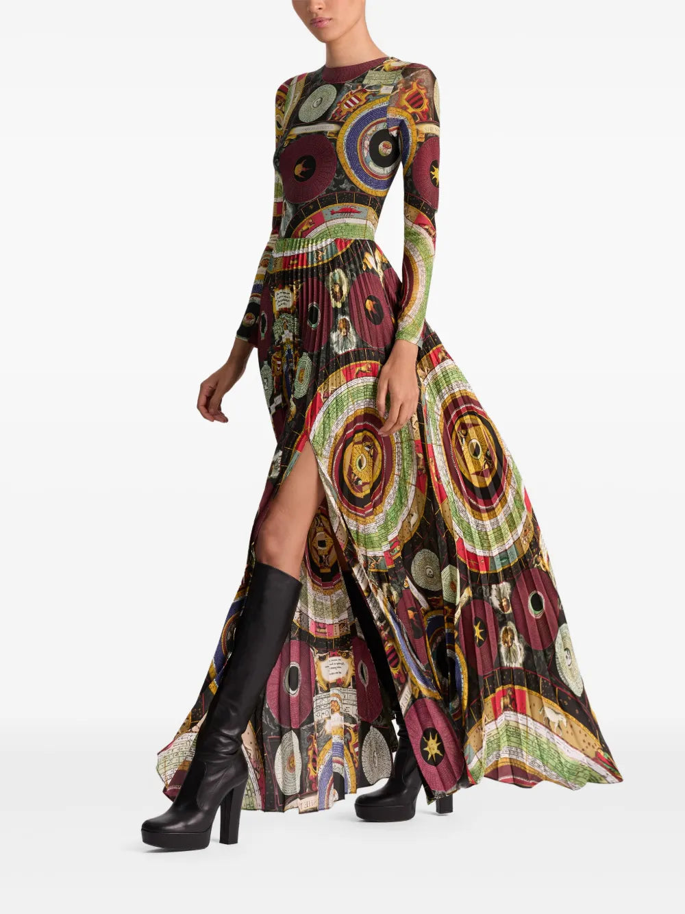 Ivey sunburst-pleated maxi dress