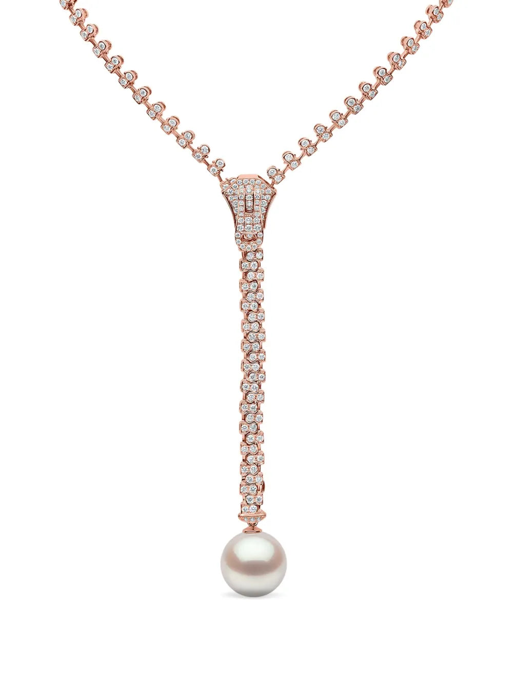 18K rose gold Zyyp pearl and diamonds necklace