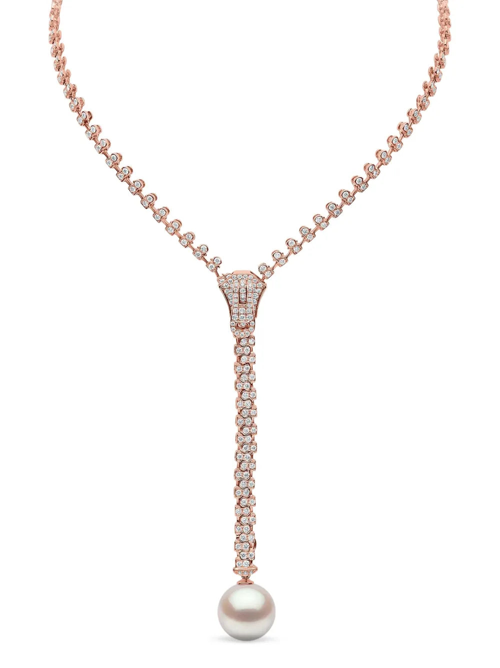 18K rose gold Zyyp pearl and diamonds necklace