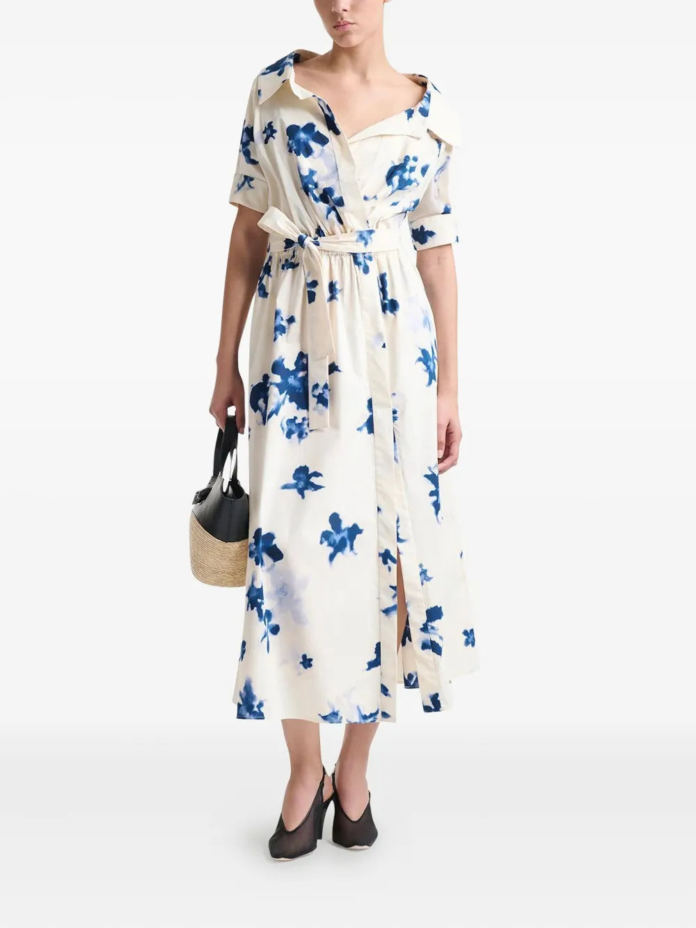 Lydia floral-print belted dress