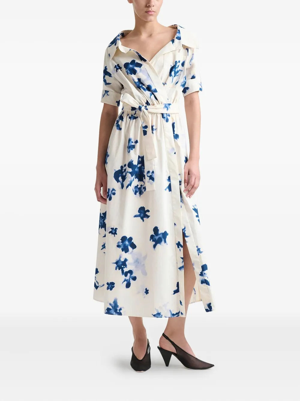 Lydia floral-print belted dress
