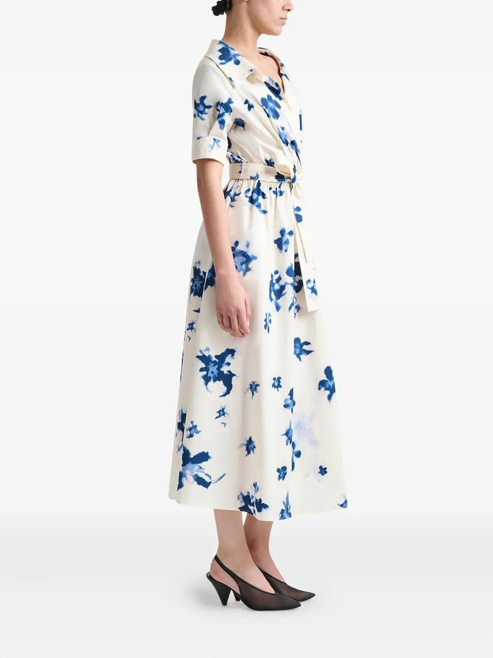 Lydia floral-print belted dress