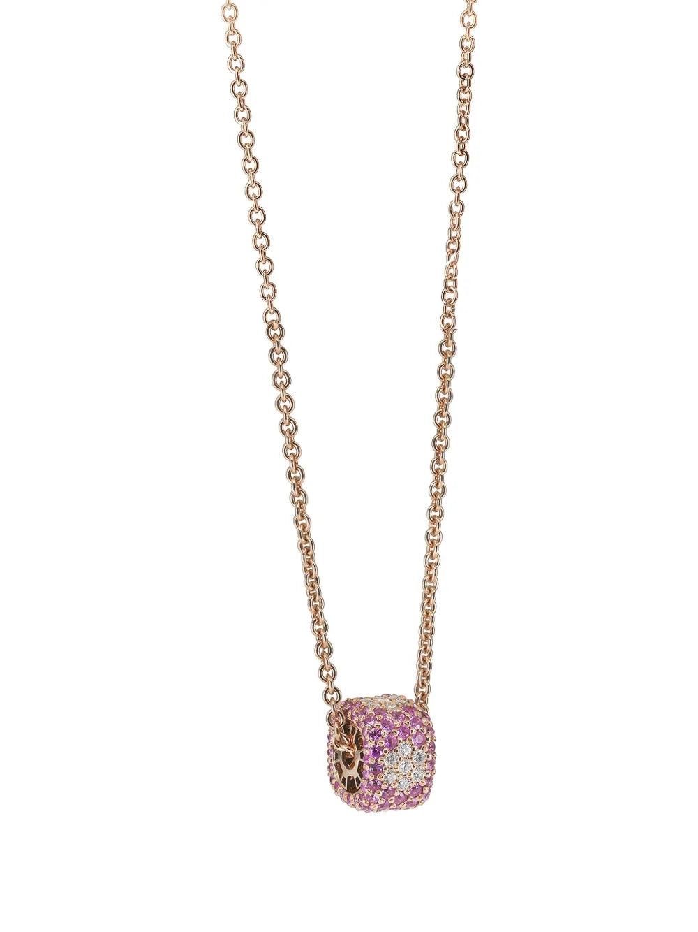 18K rose gold Ghost pink sapphire and diamond necklace