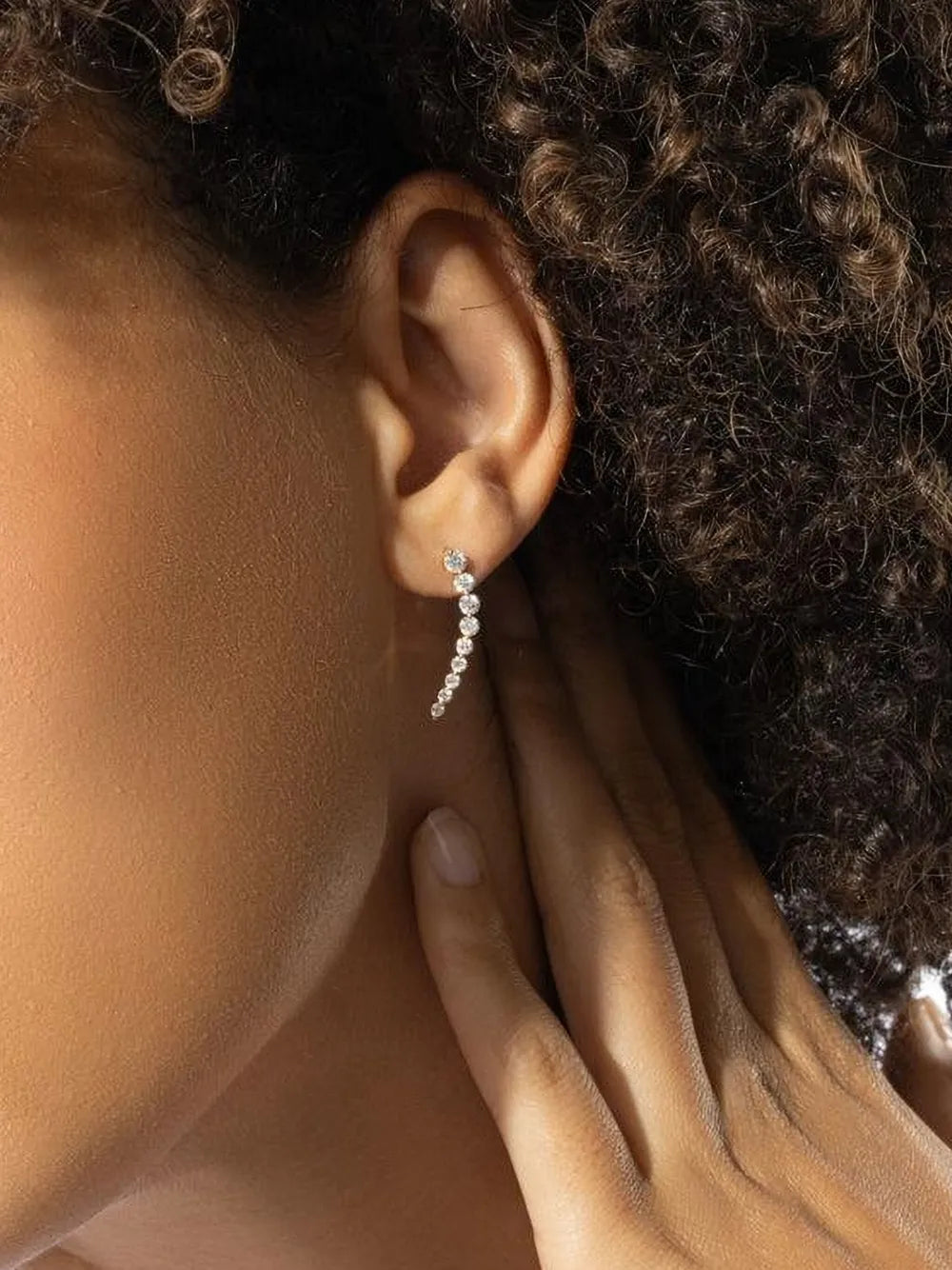 18K yellow gold Diamond Floating earrings