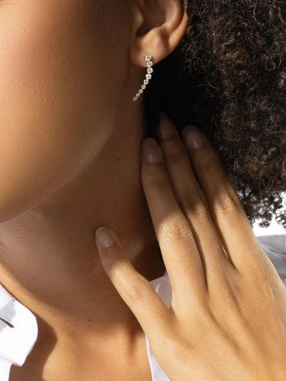 18K yellow gold Diamond Floating earrings