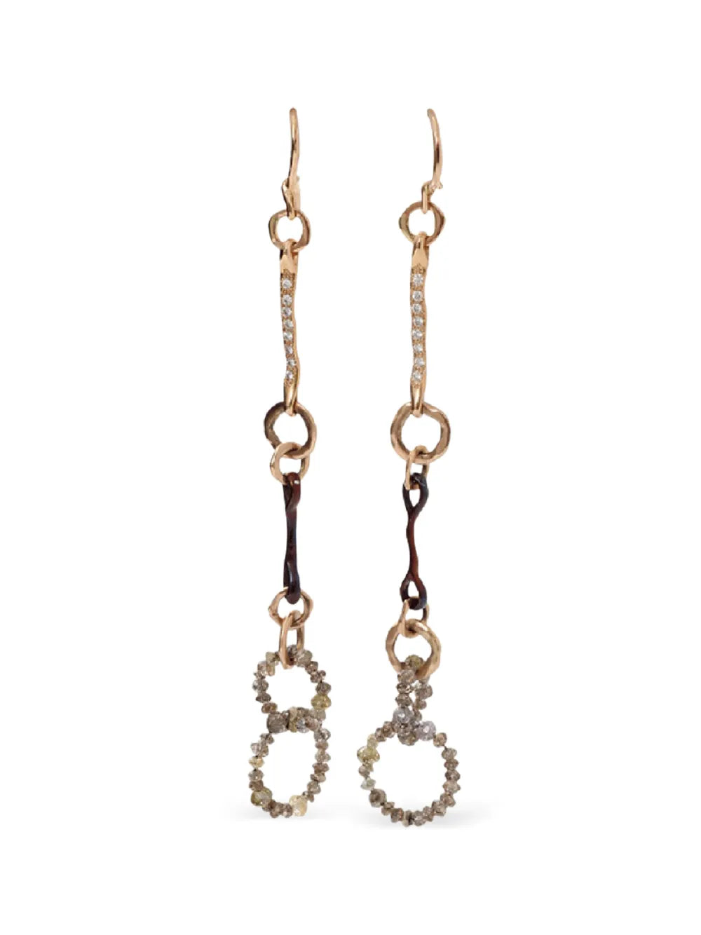 18K rose gold Nodi D'Amore diamond earrings