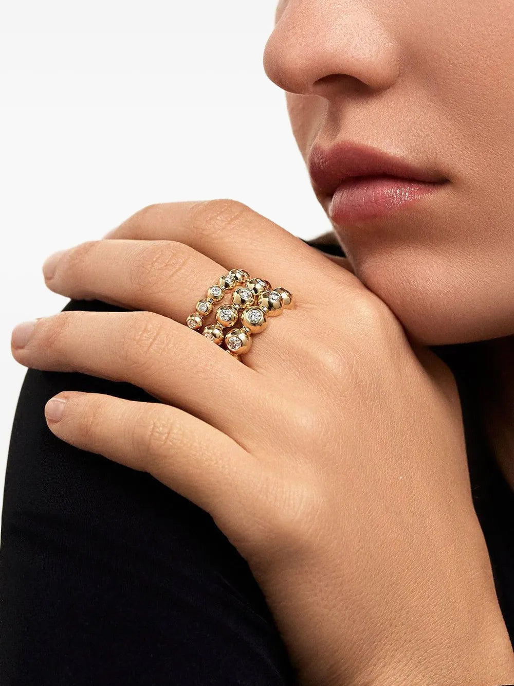 18K yellow gold large Audrey Eternity Band ring