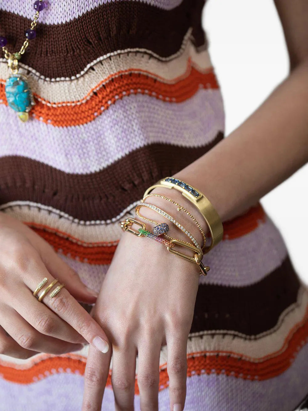18K yellow gold Abacus sapphire bracelet