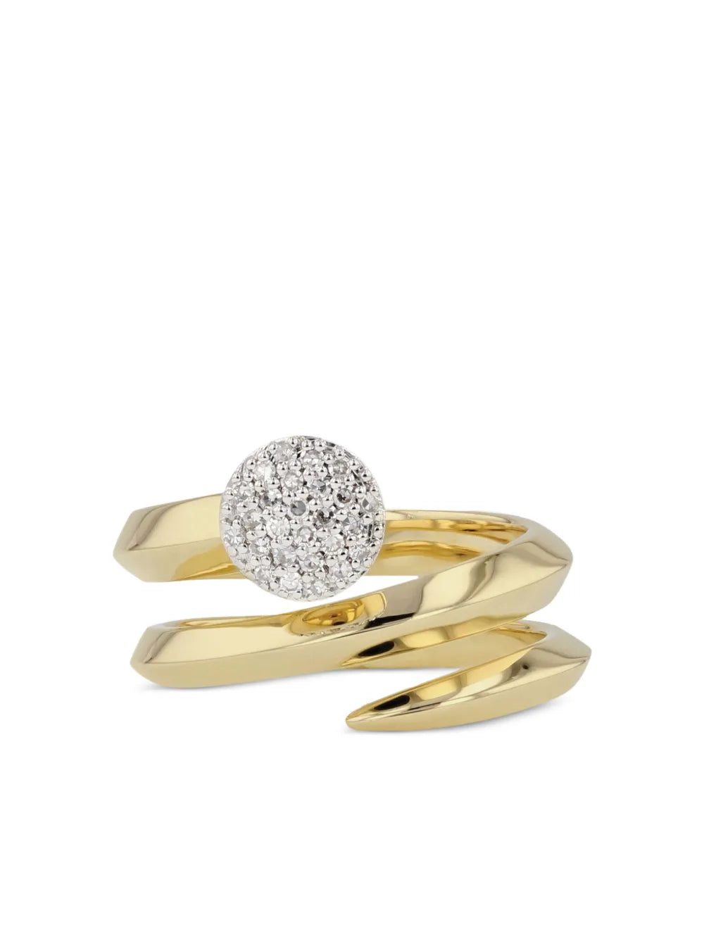 14K yellow gold Infinity Double Wrap Knife Edge diamond ring