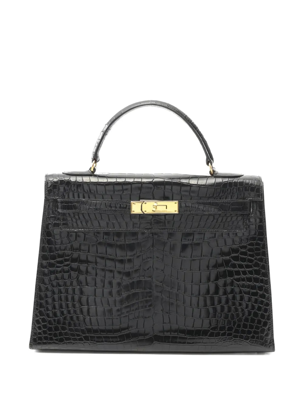 1981 Kelly 32 crocodile-embossed two-way handbag