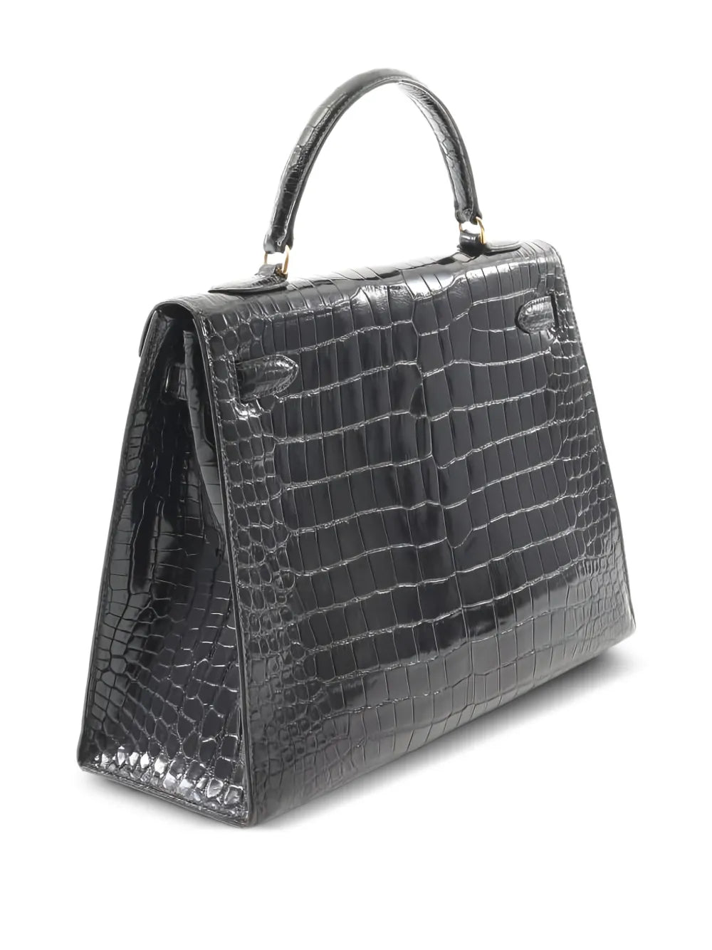 1981 Kelly 32 crocodile-embossed two-way handbag