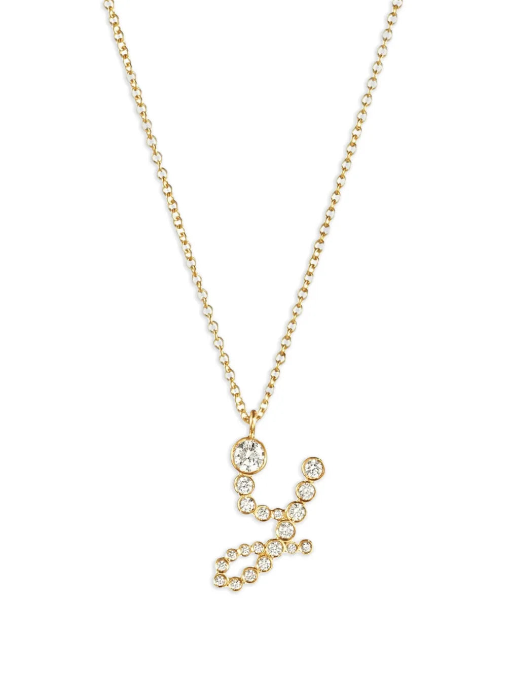 18K recycled yellow gold Soprano Y diamond necklace