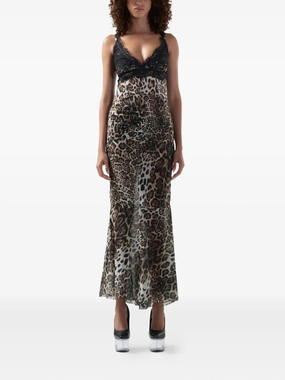 lace leopard dress