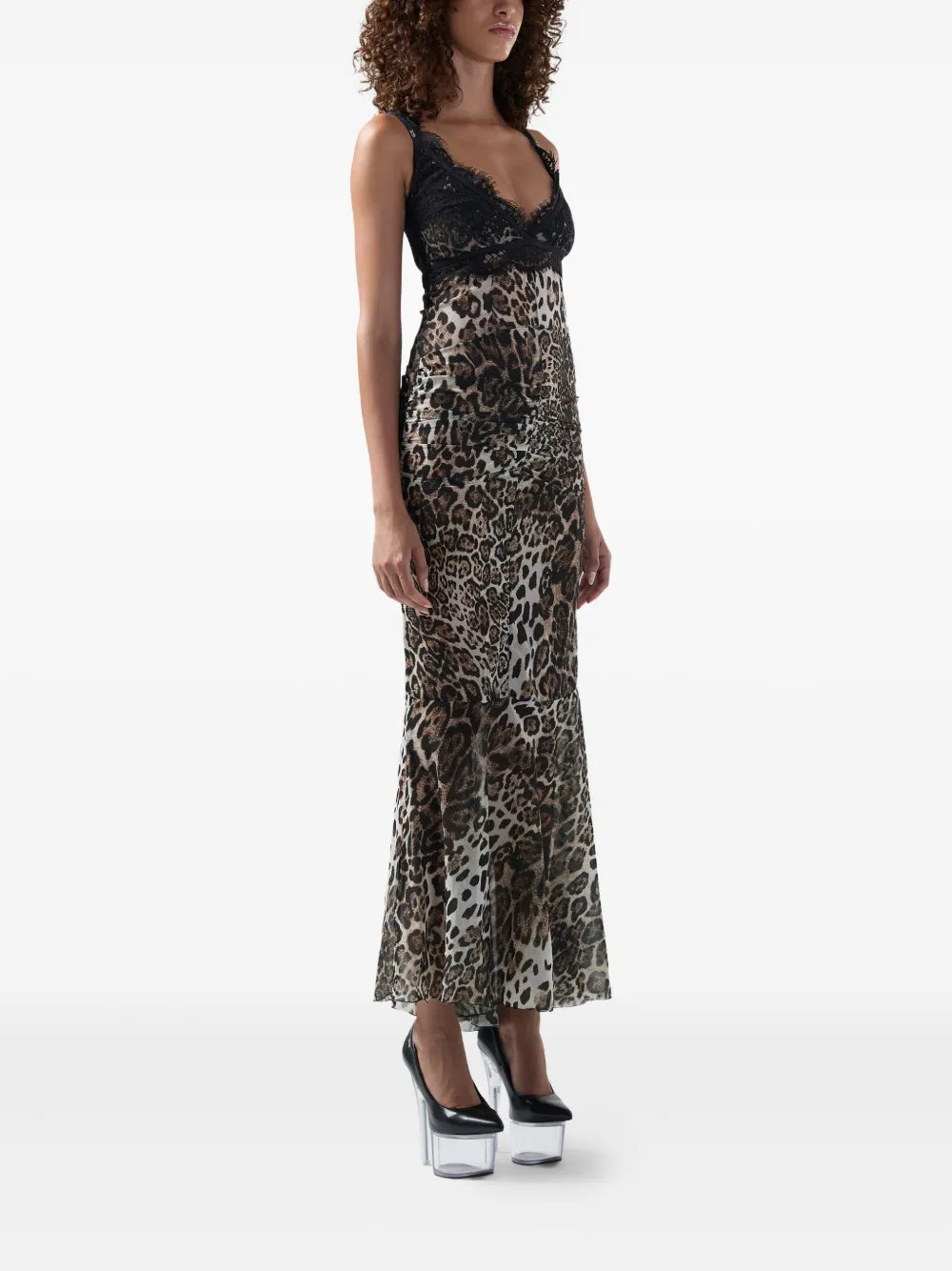 lace leopard dress