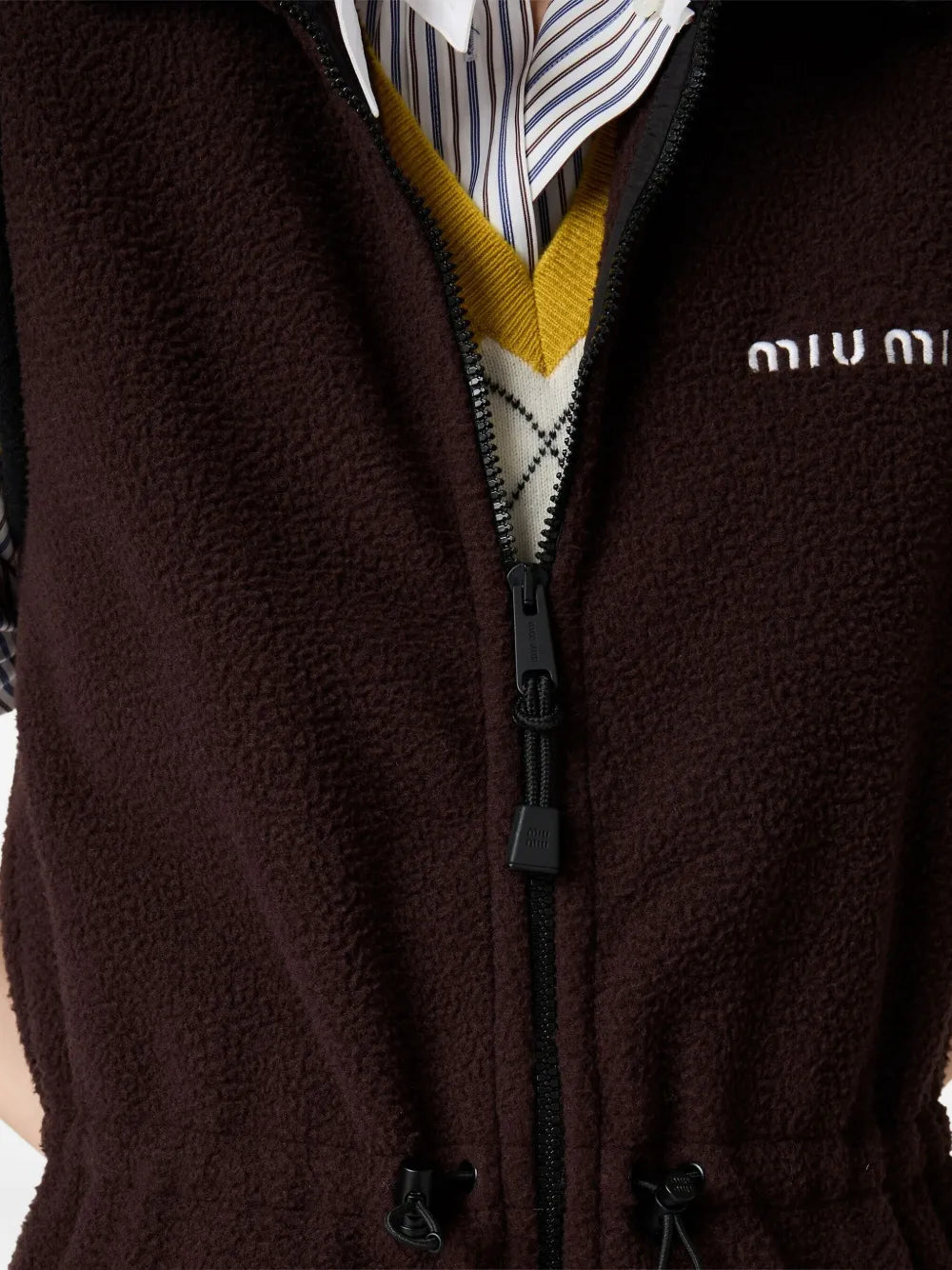 stand-collar fleece dress