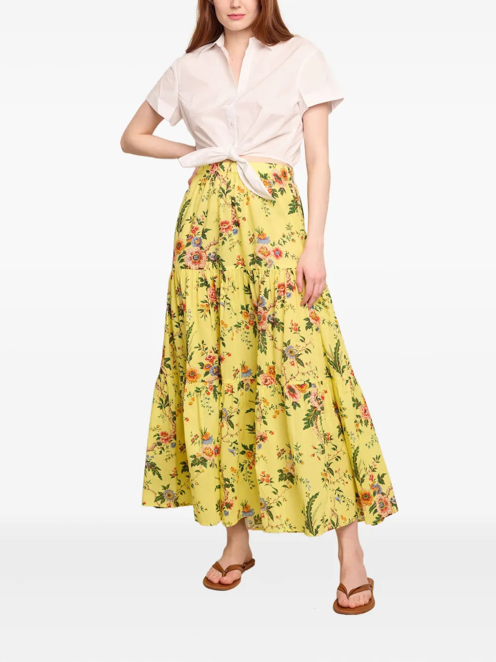 floral tiered skirt