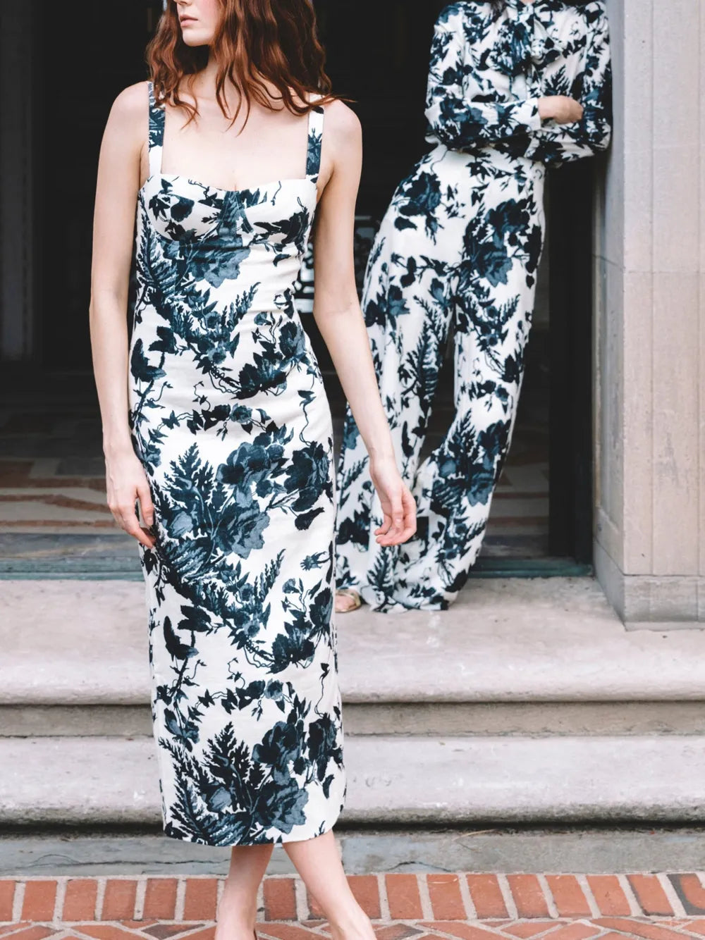 Claudine floral-print midi dress