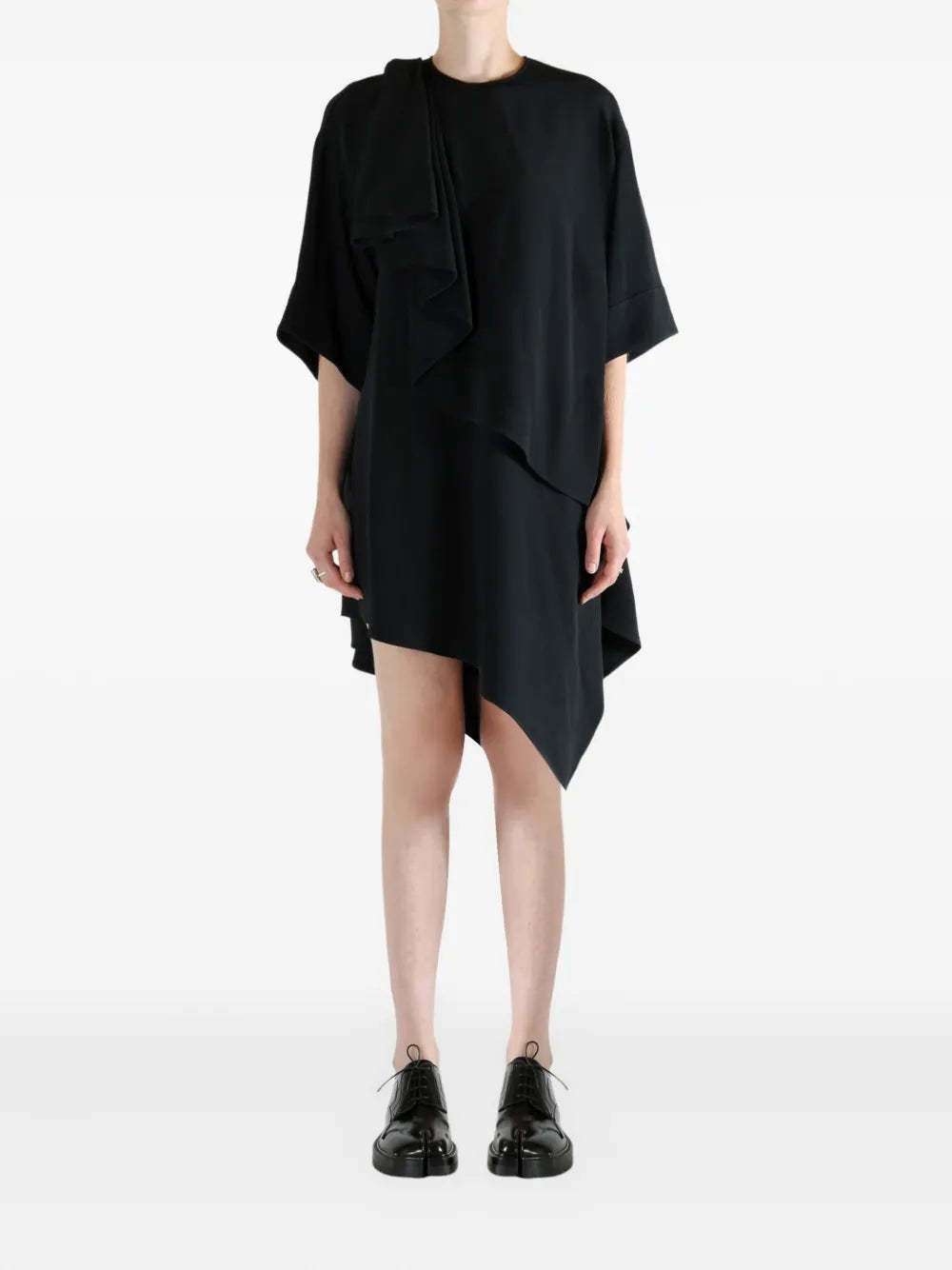 ruffled asymmetric midi dress