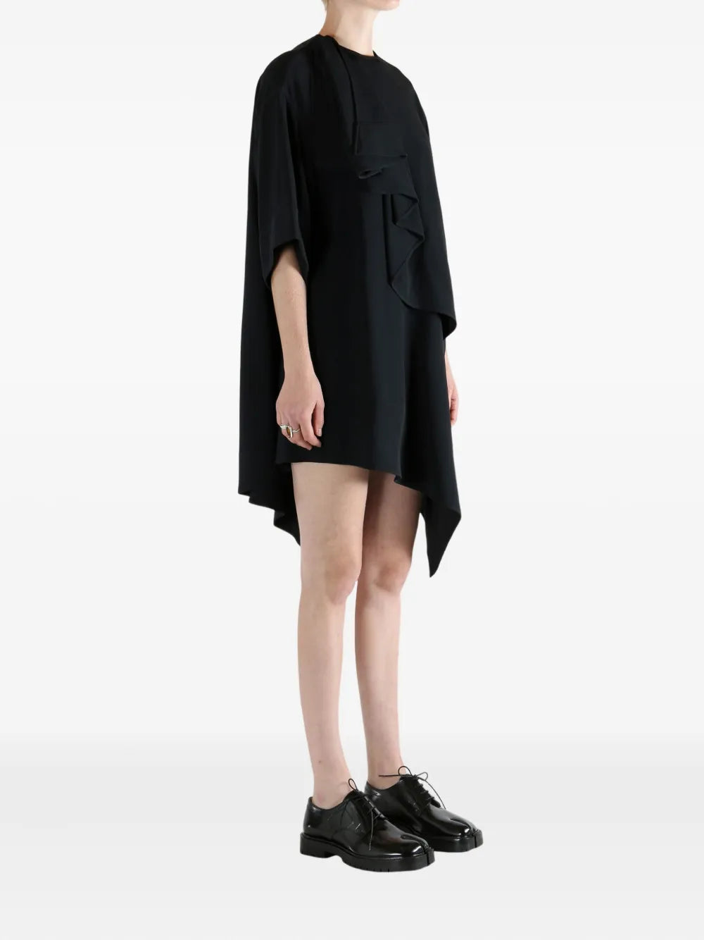 ruffled asymmetric midi dress