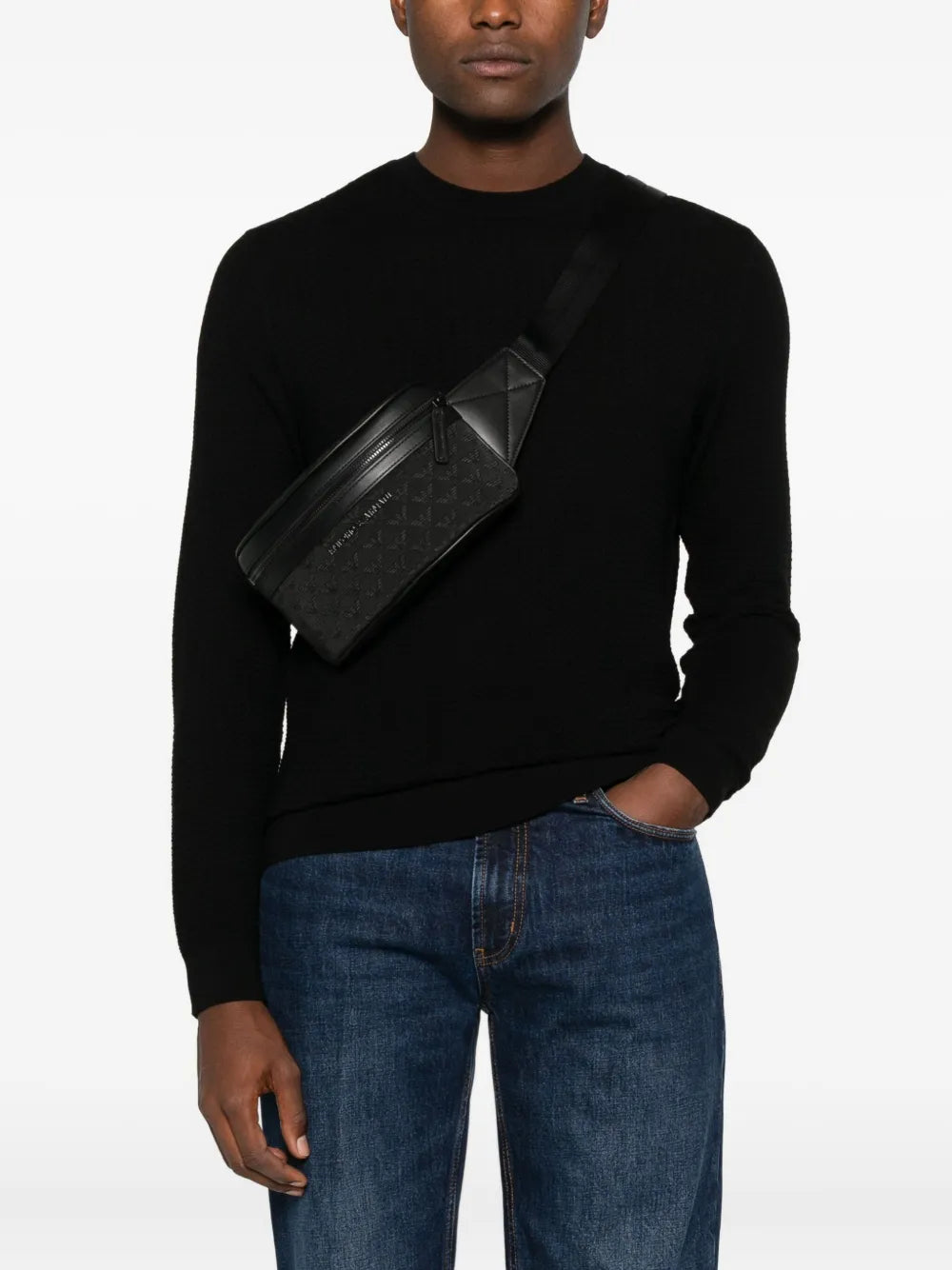 logo-pattern belt bag