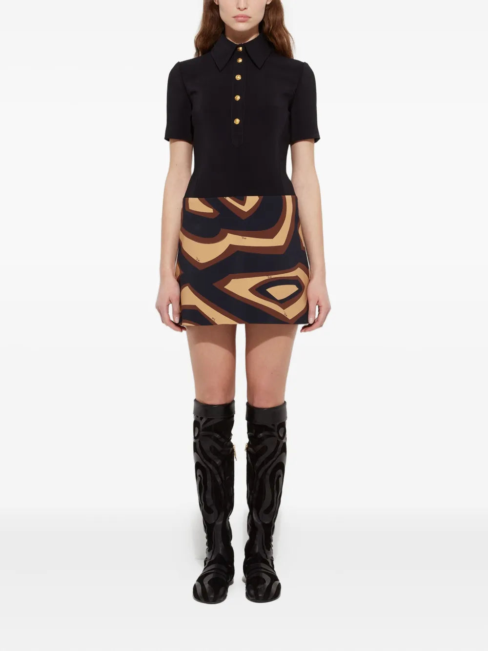 Graphic-print mini dress