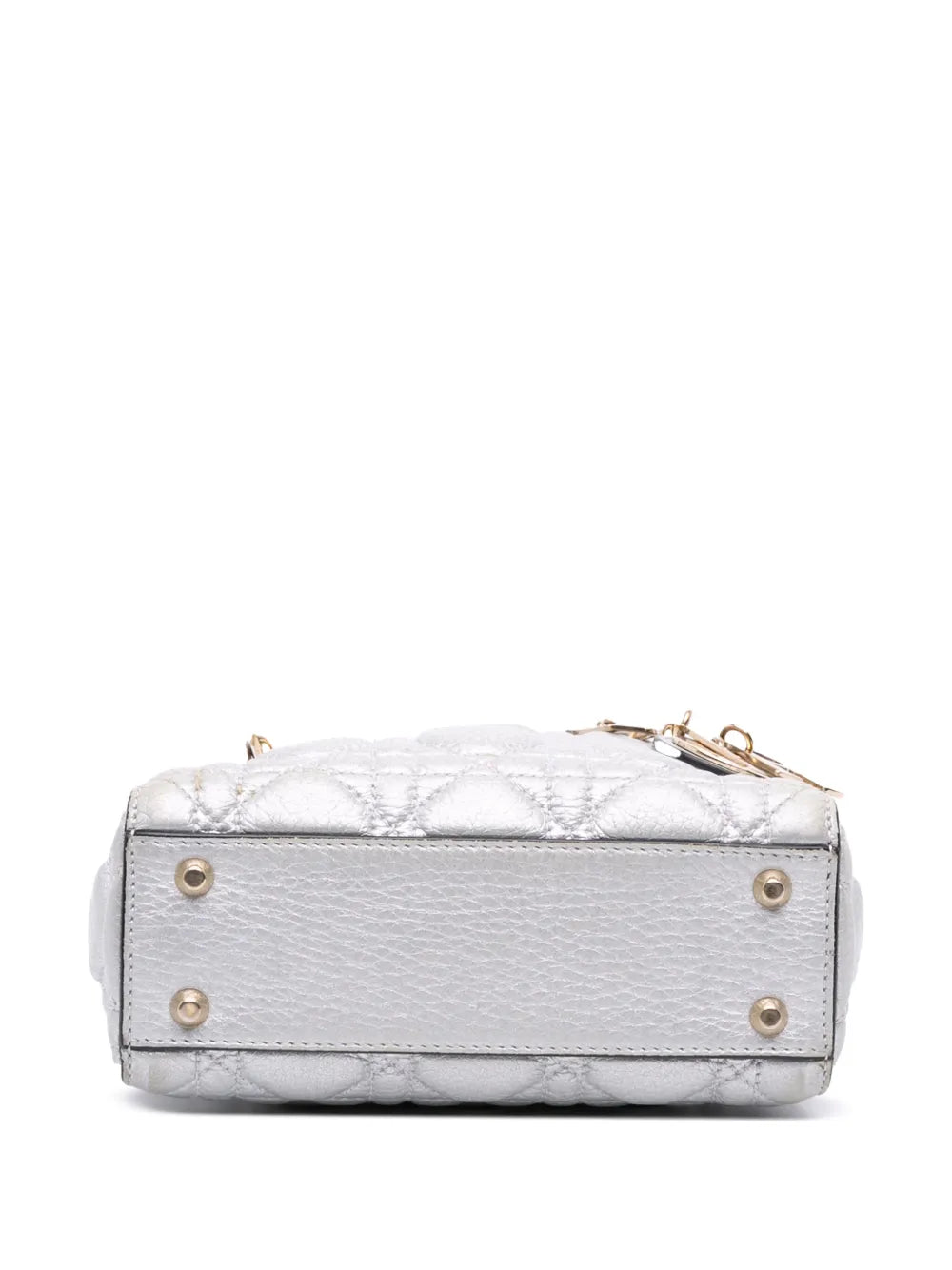 2017 Mini Metallic Grained Calfskin Cannage Lady Dior satchel