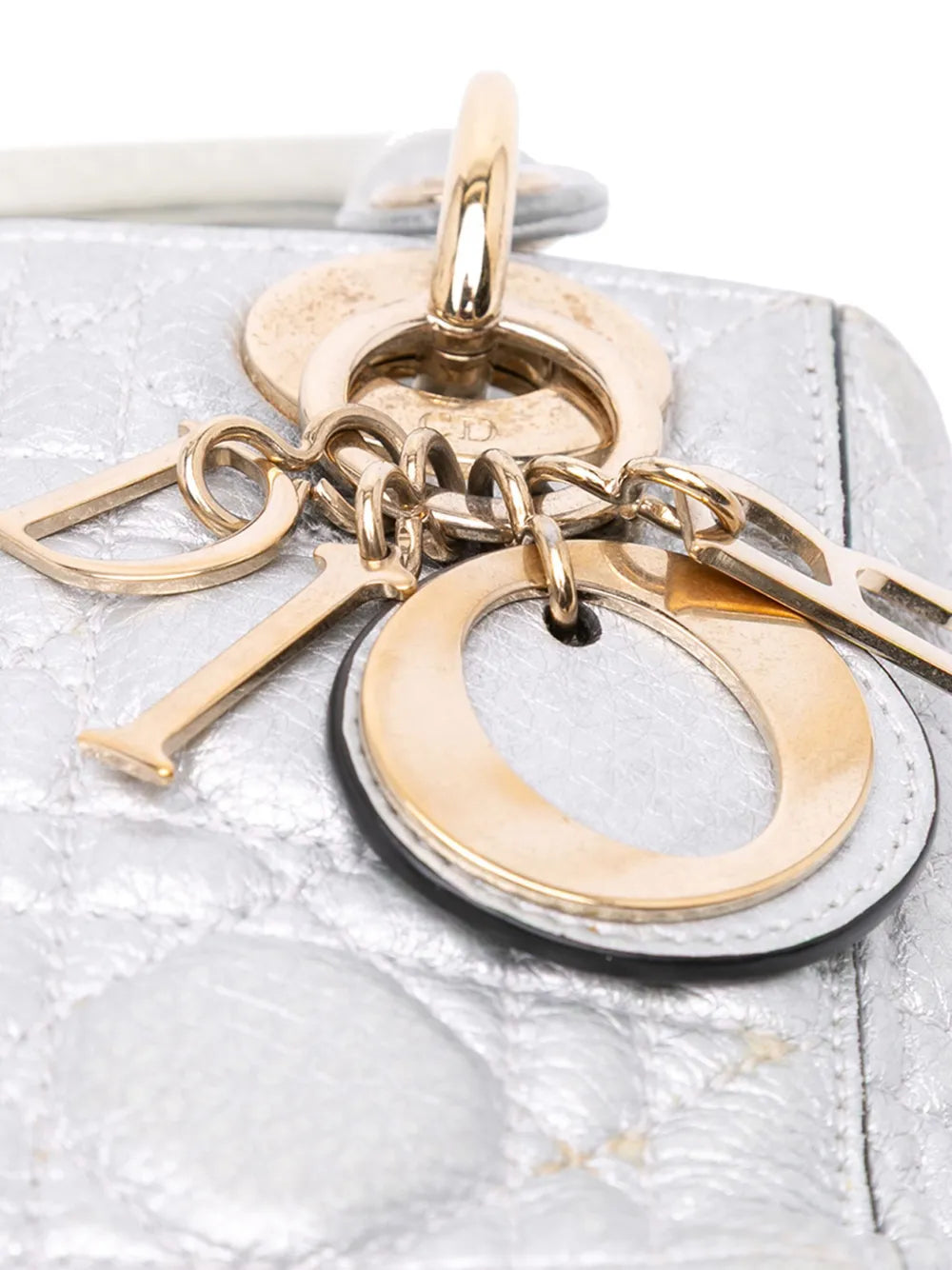 2017 Mini Metallic Grained Calfskin Cannage Lady Dior satchel