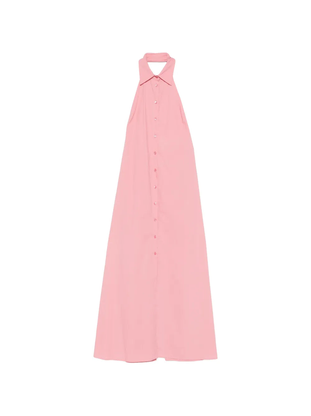 buttoned halterneck maxi dress