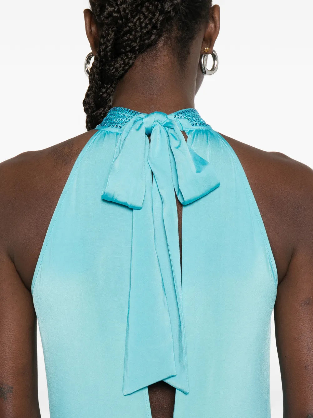 embellished halterneck maxi dress