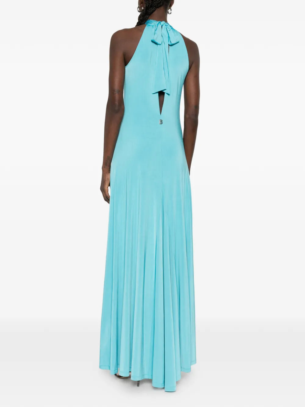 embellished halterneck maxi dress
