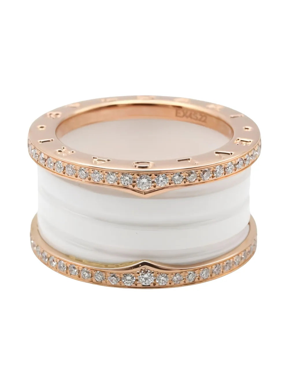 18K pink gold B-zero1 diamond ring