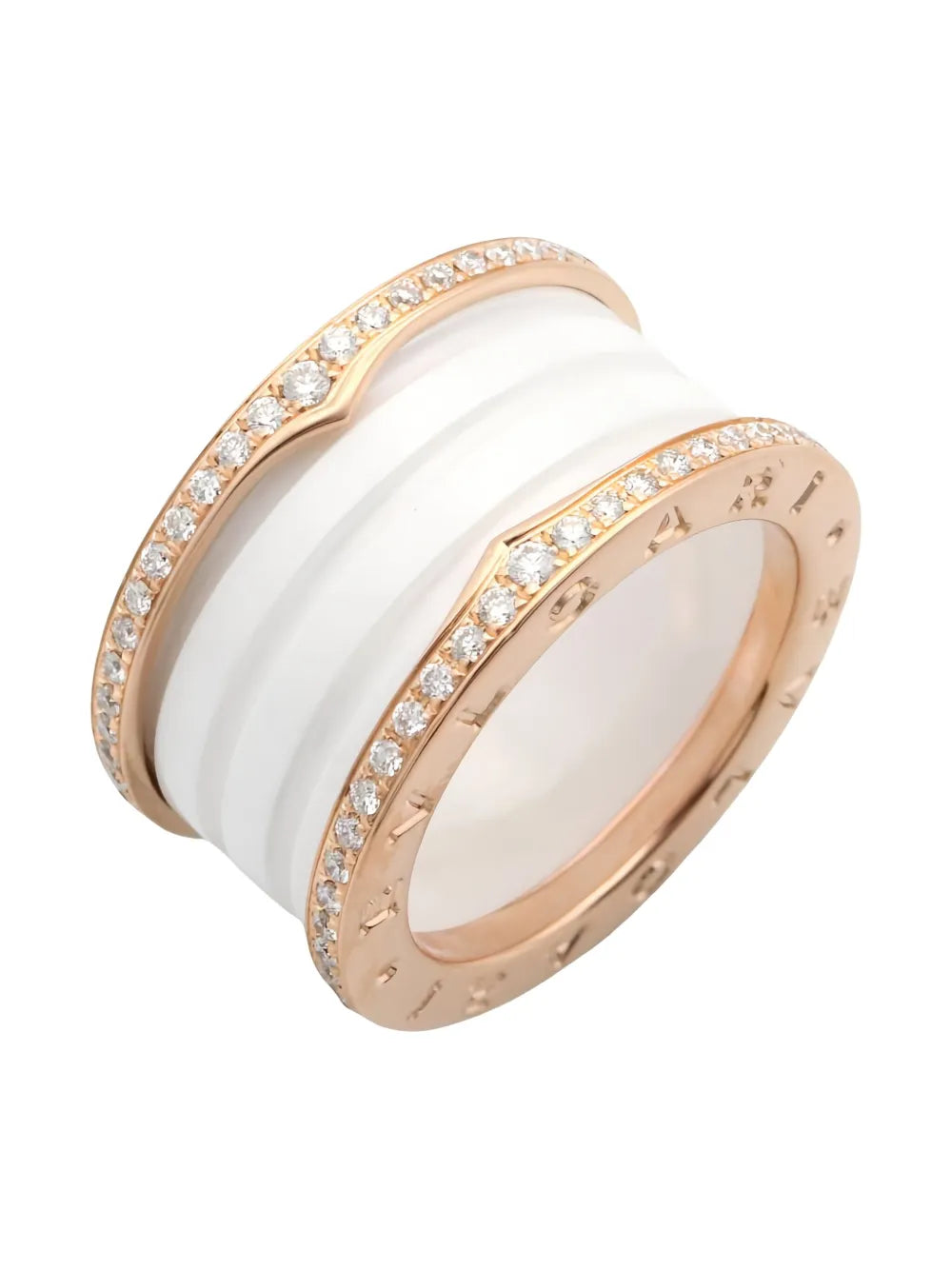 18K pink gold B-zero1 diamond ring