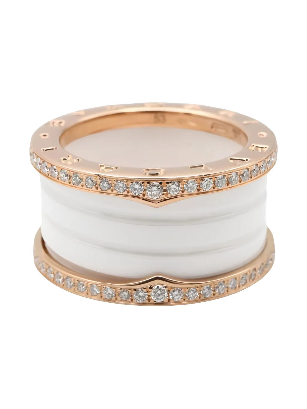 18K pink gold B-zero1 diamond ring