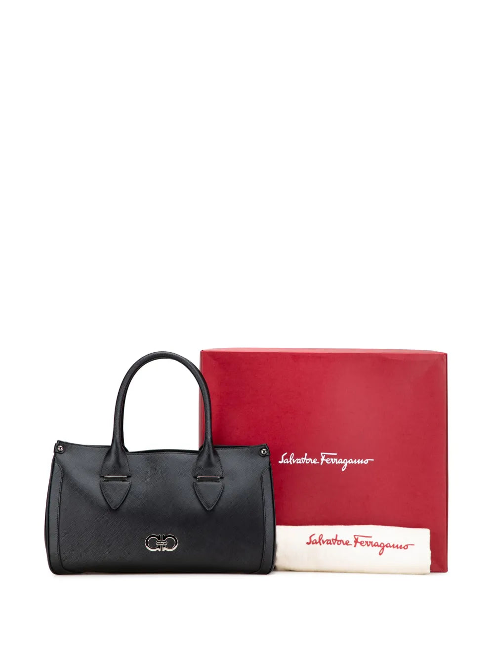 2021 Leather Double Gancini tote bag